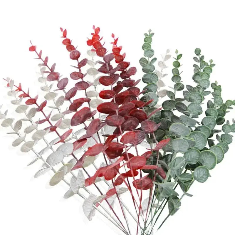 10 Pieces Artificial Eucalyptus Leaves Branches for Home Garden Wedding Decoration Flowers Bouquet Centerpiece