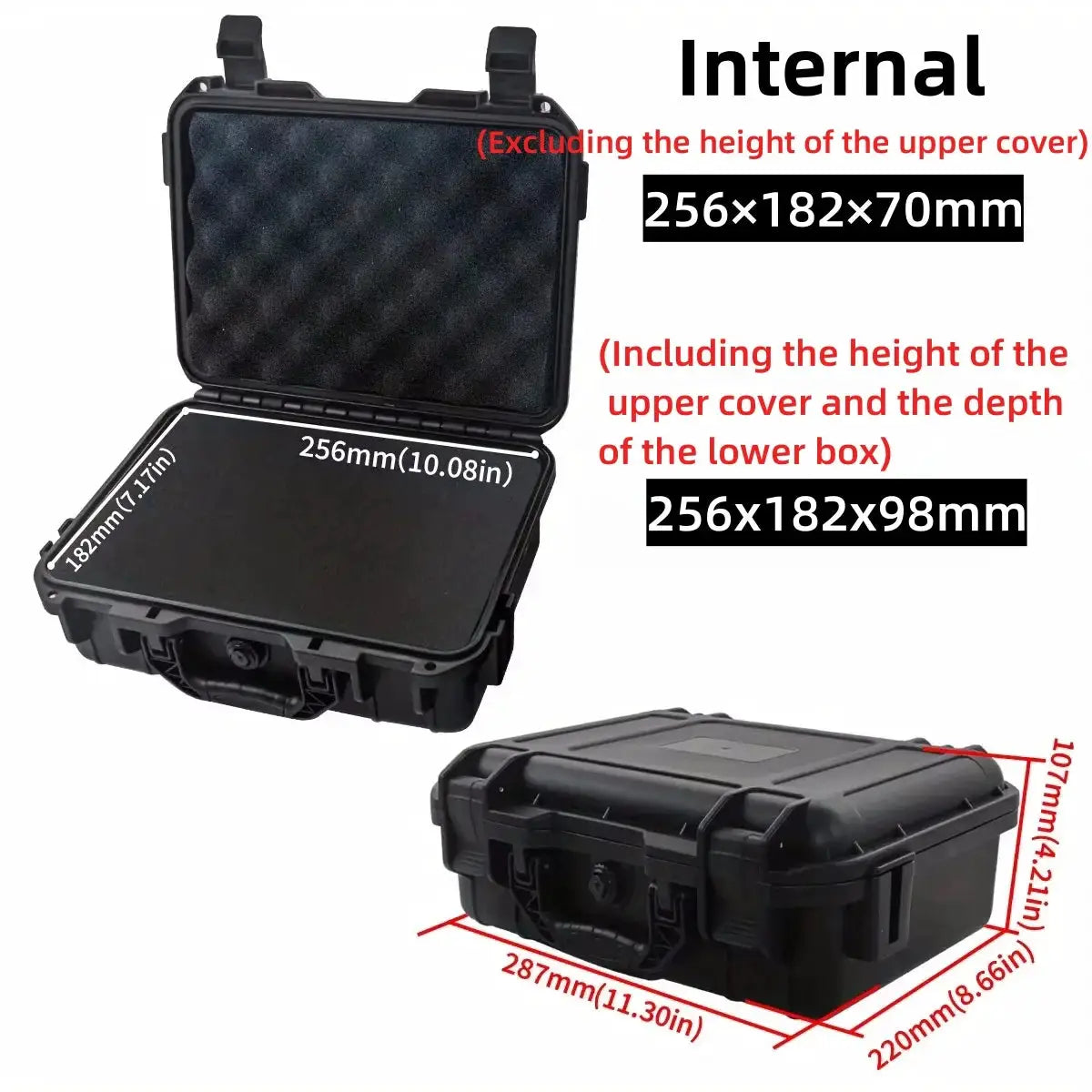 Hard tool case by Simples Market, waterproof with pre-cut foam insert, black