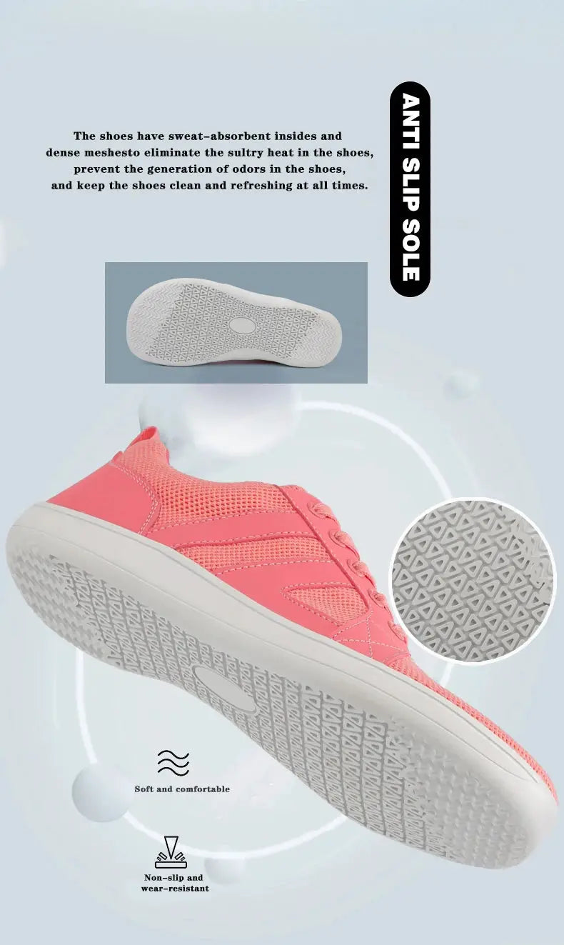 Simples Market pink wide-toed casual sports shoes with anti-slip sole for walking and jogging