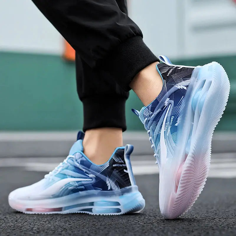 Men's Fashionable Basketball Shoes With Air Cushioning Breathable Non Slip Shock Absorbing For Outdoor Activities