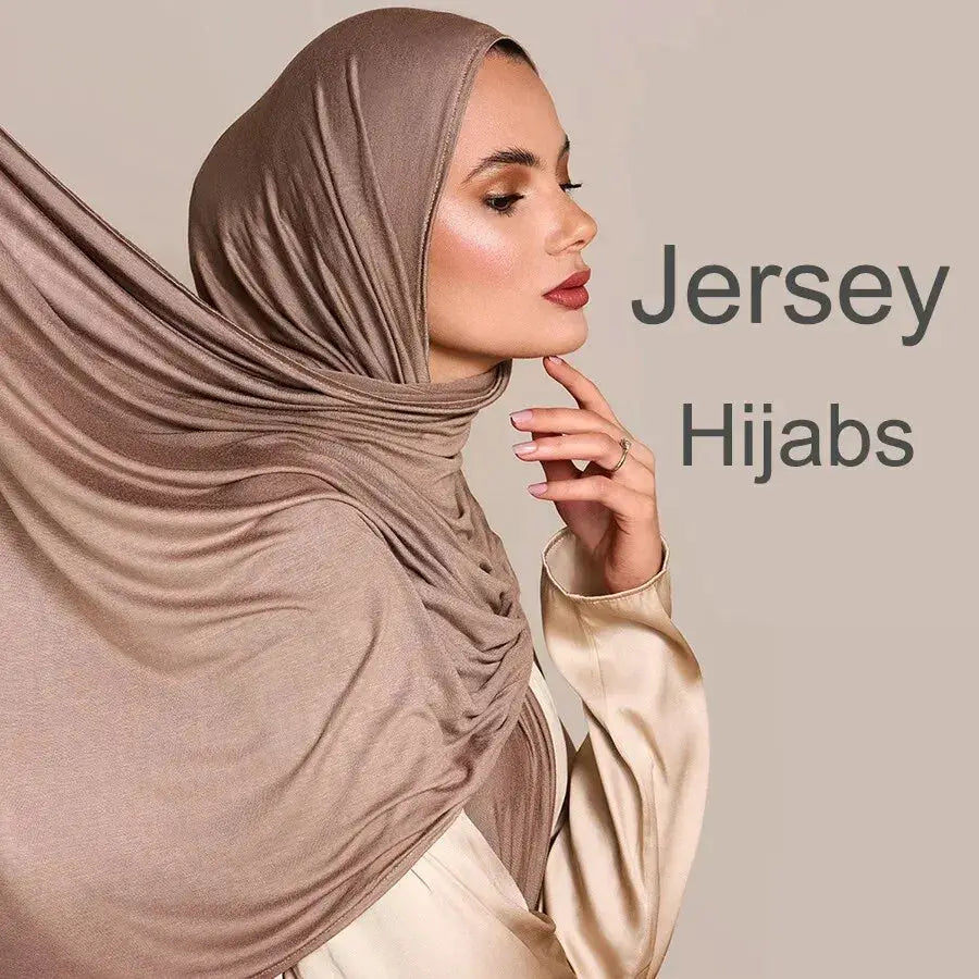 Modal Cotton Jersey Hijab Scarf 170x60cm Long Soft Plain Turban Head Wrap For Women