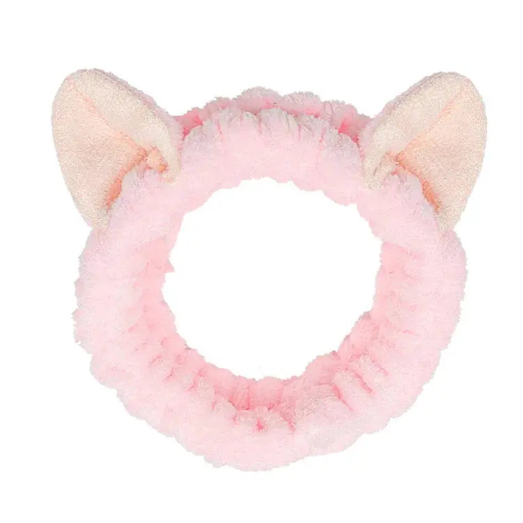 BambooBloom Rabbit Ear Headband Soft Bamboo Fiber With Elastic Strap For Washing And Makeup