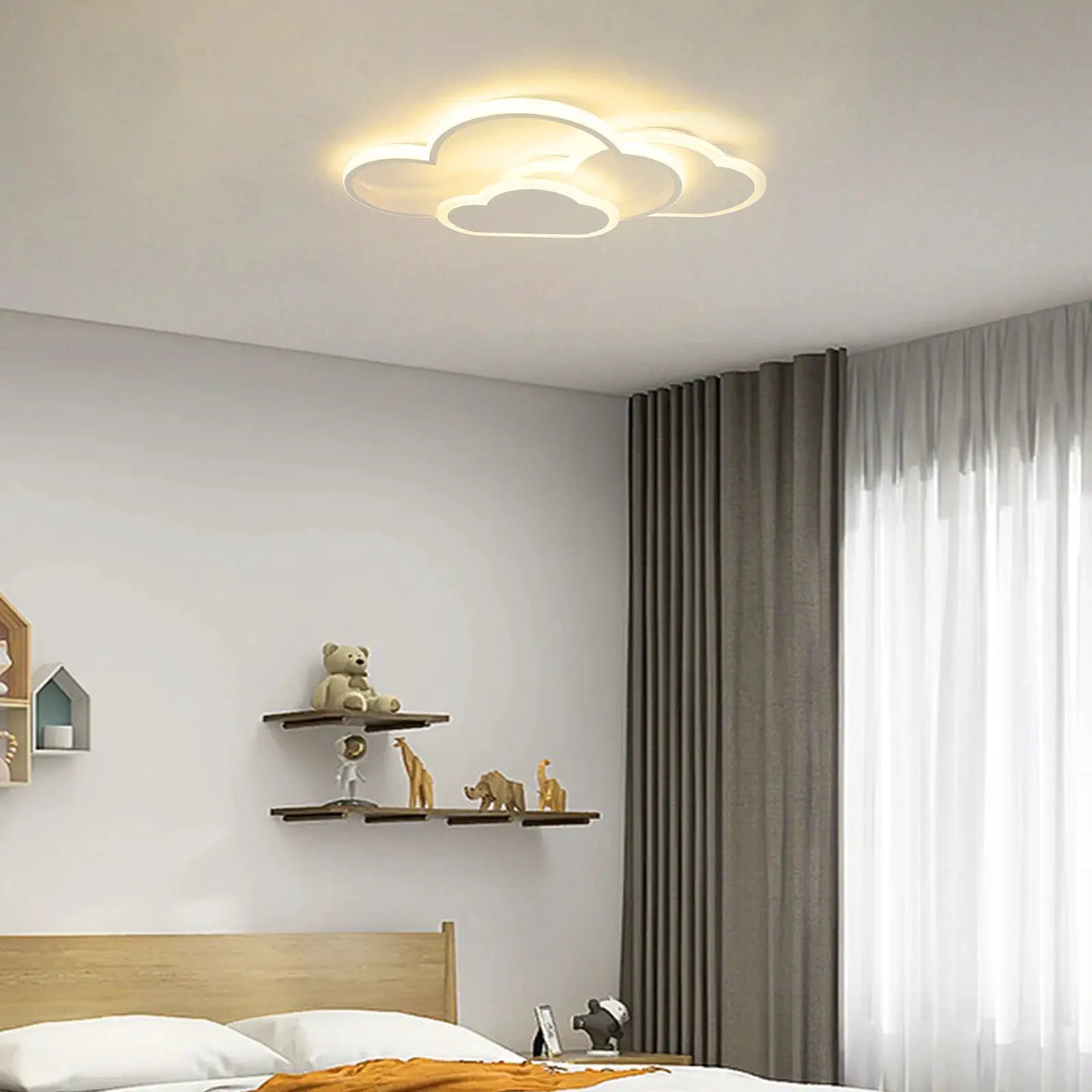 Cloud LED Ceiling Lamp 22in white cloud-shaped ceiling light for children's room