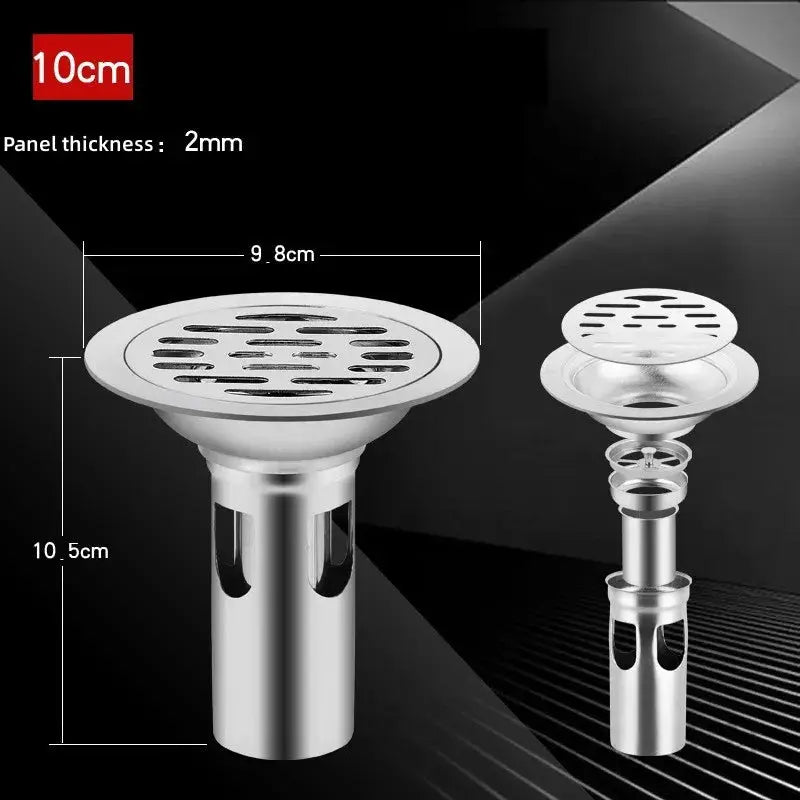 Simples Market stainless steel floor drain set (2) with hair catcher and anti-odor design