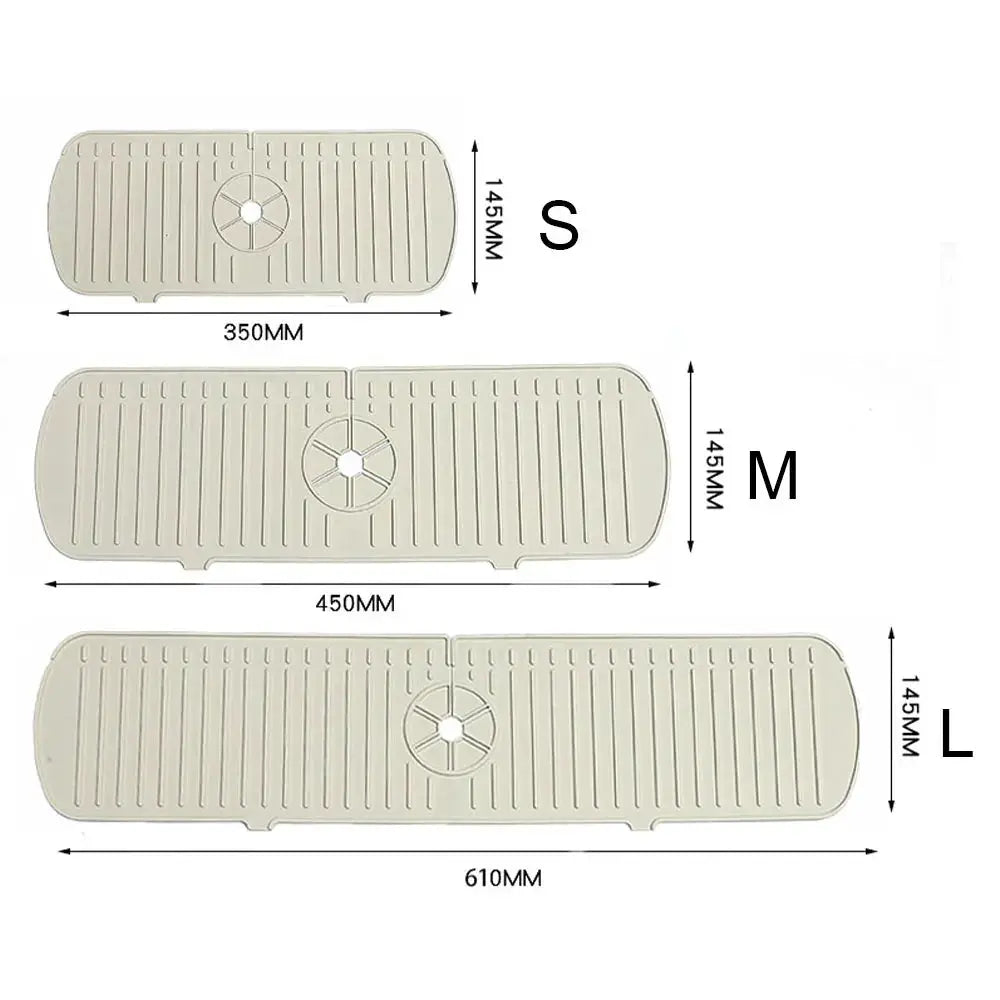Silicone Drainage Pad For Bathroom And Kitchen Sink Drip Mat Splash Proof Draining Pad Table Heat Insulation Protector