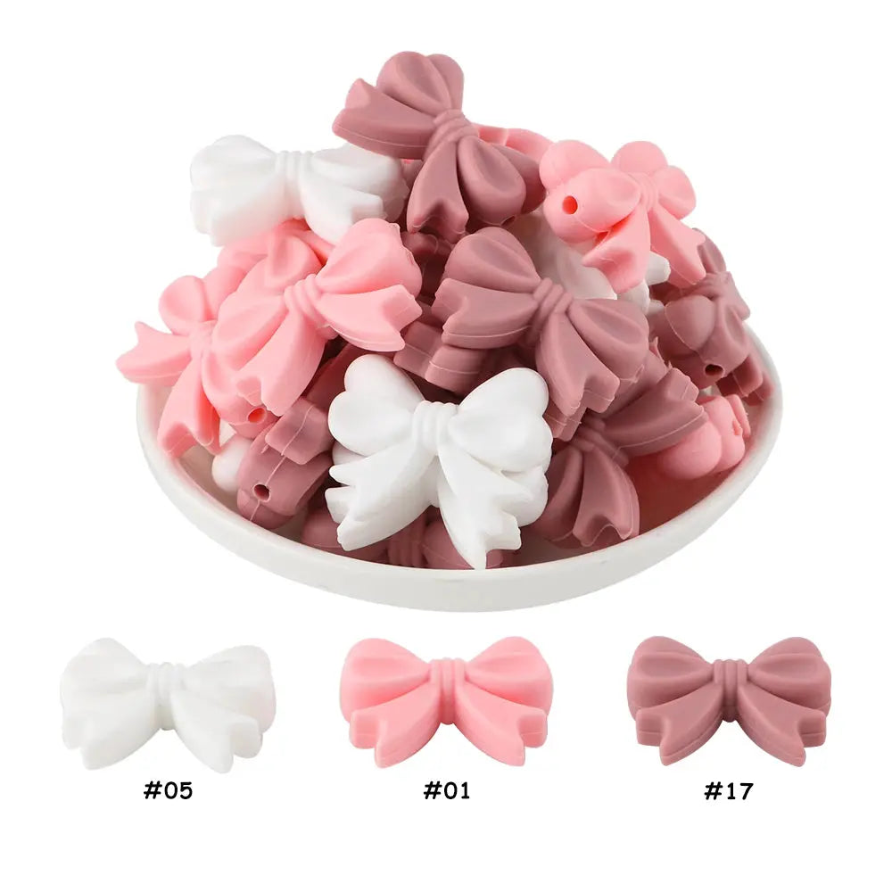 10Pcs Crown Bowknot Silicone Beads For Jewelry Making Diy Necklace Keychain Bracelet Craft Supplies