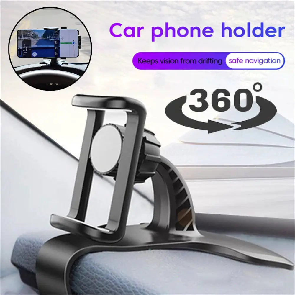 AutoGrip 360 Degree Rotatable Car Phone Holder Universal Dashboard And Rearview Mirror Mount