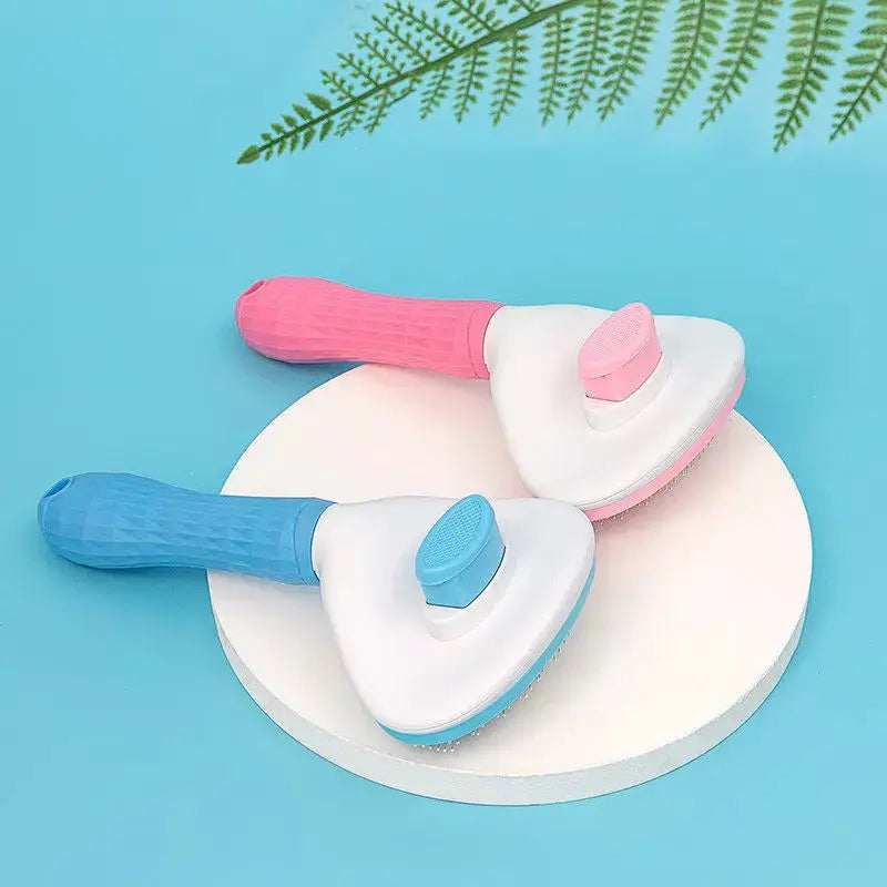 Pet Dog Hair Brush And Cat Comb For Grooming And Care Stainless Steel Long Hair Tool For Dogs And Cats