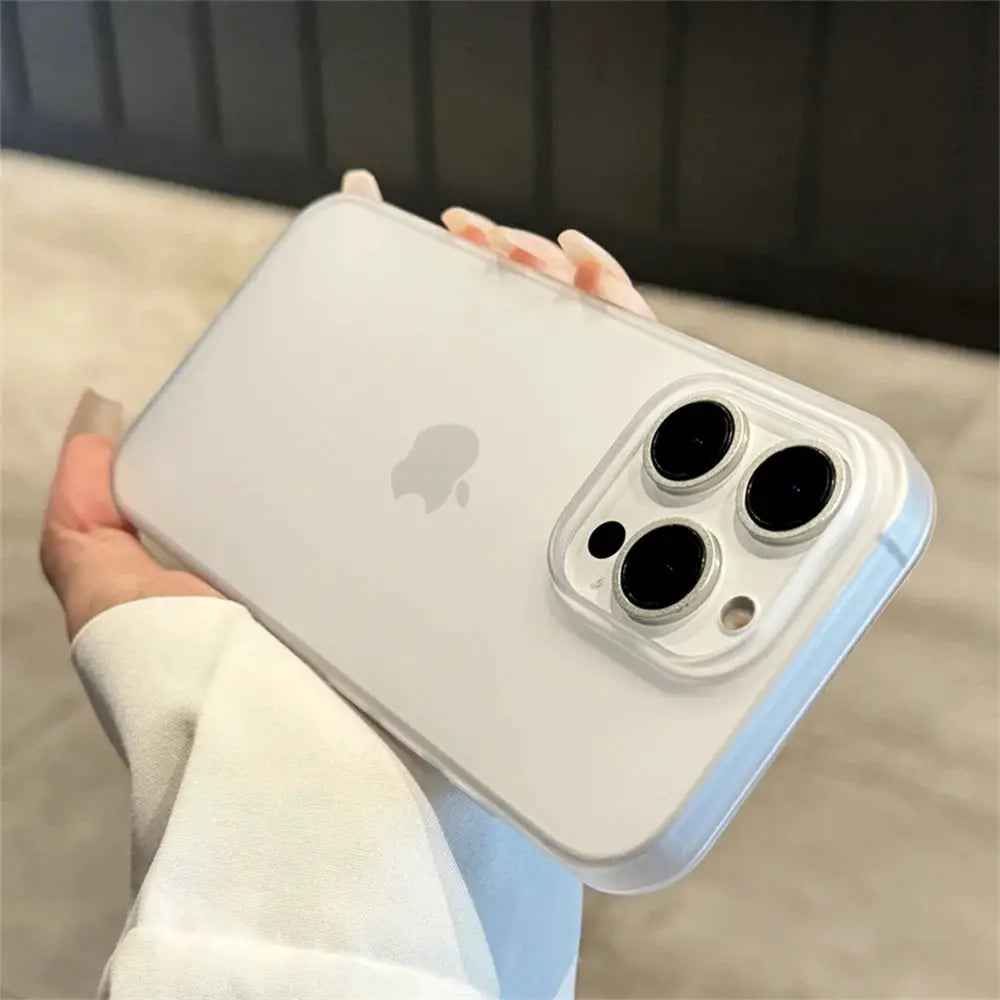 Simples Market soft matte candy transparent iPhone case with clear silicone bumper, shockproof