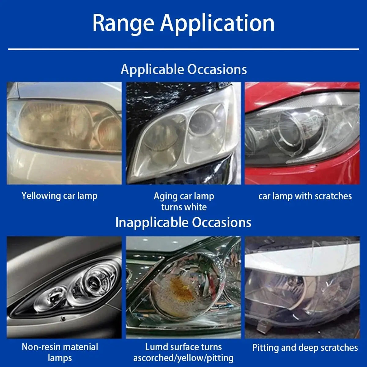 Simples Market LHB-16 headlight restoration polishing paste to remove oxidation and scratches on car headlights