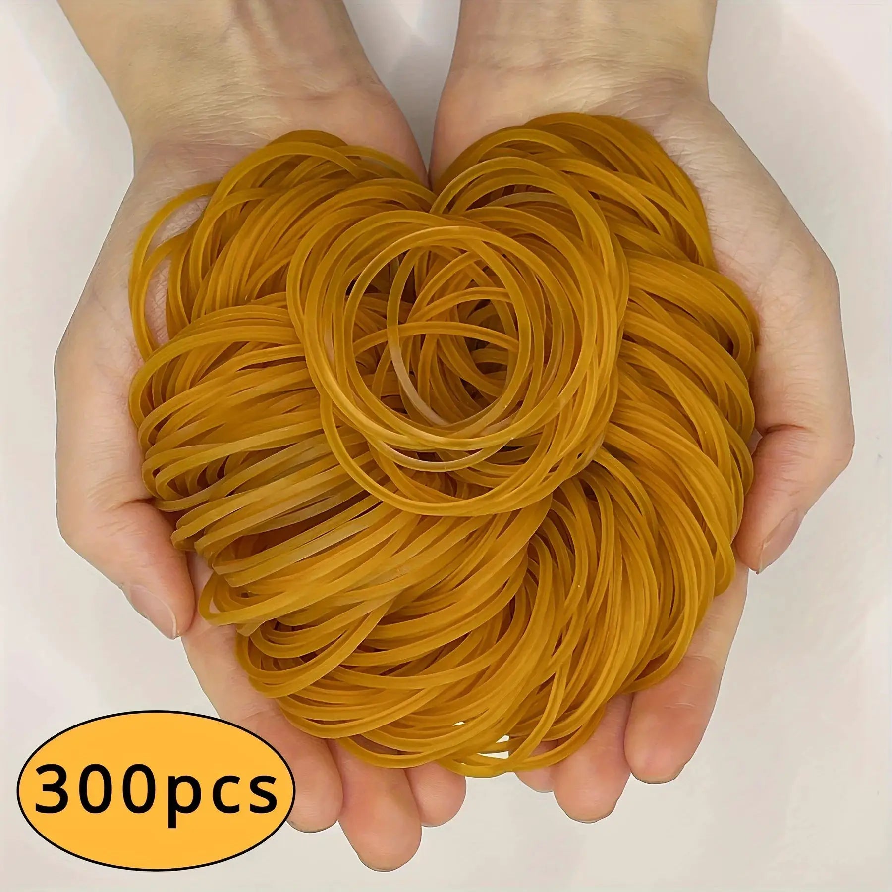 Yellow rubber bands, 38mm diameter, high elasticity; 300pcs bundle