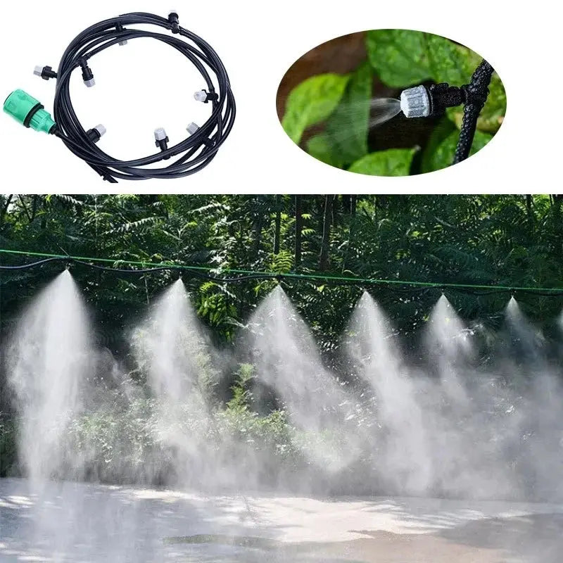 New 10 Meter Irrigation System With 10 Sprinkler Nozzles Sprayer Misting Fog Cooling For Garden Agricultural Use