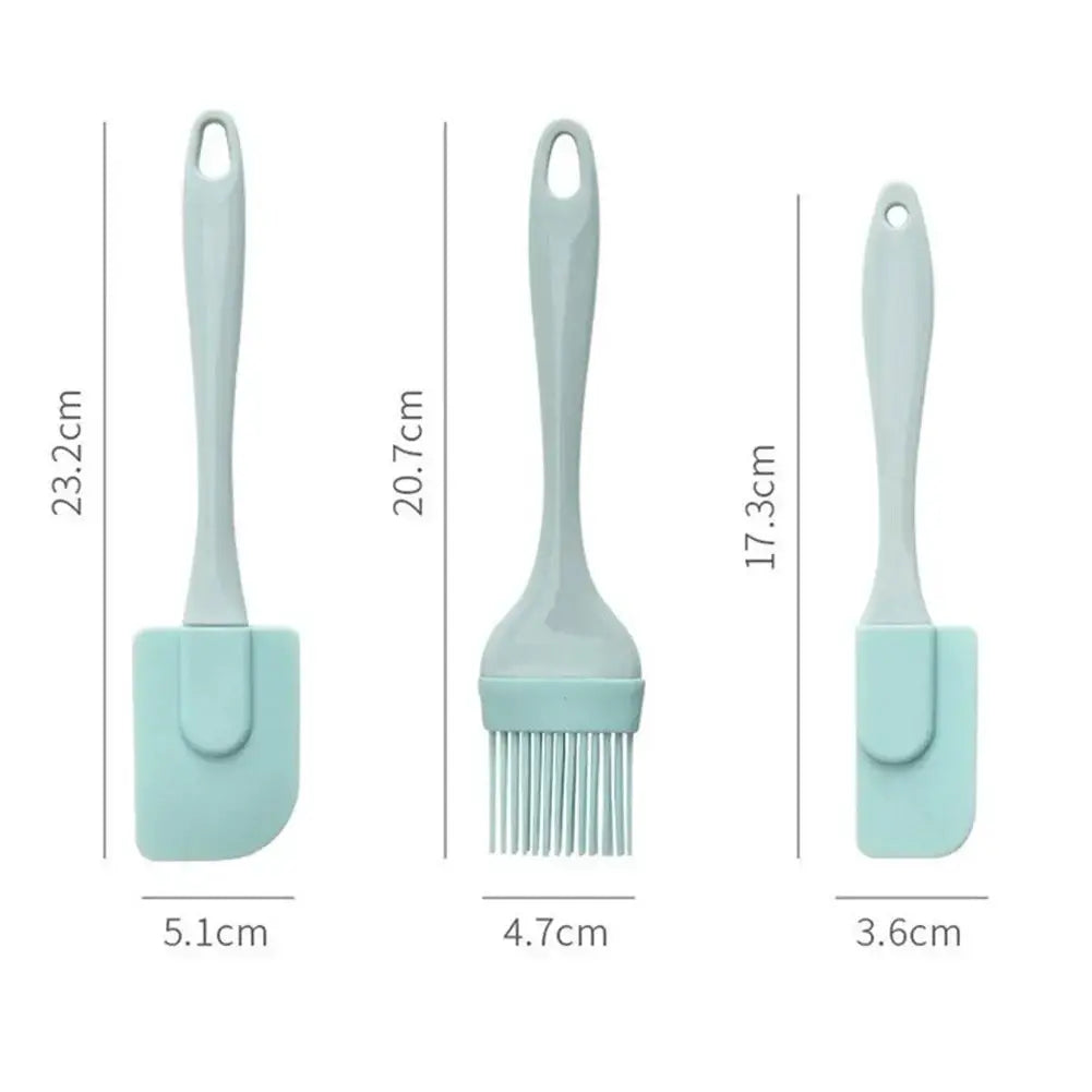 ChefCraft 3 Piece Silicone Spatula Set Cream Scraper Spatula Mixer And Oil Brush For Nonstick Baking