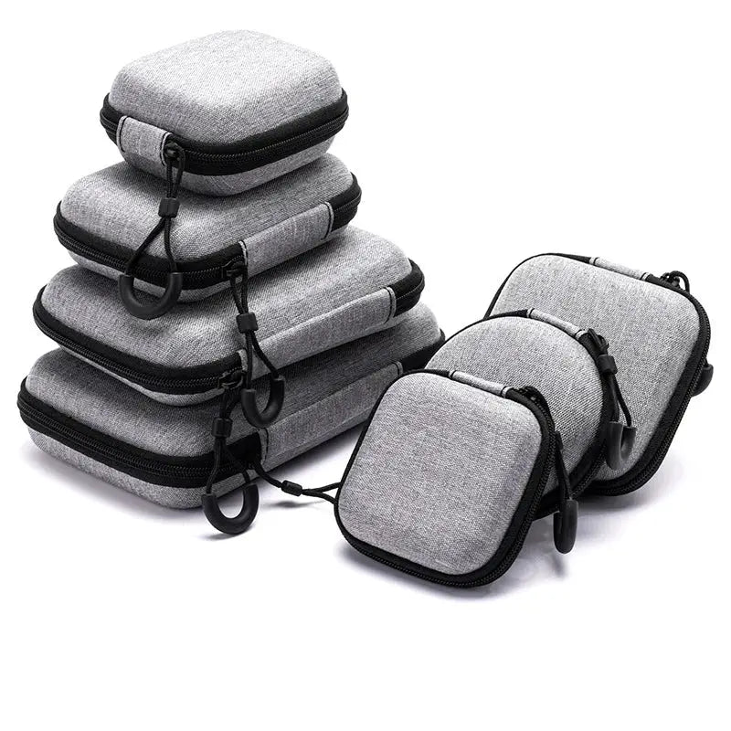 GuardianCase Shockproof Headphone Case Ultra Portable Protection For Earphones Memory Cards And USB Cables Leather Finish