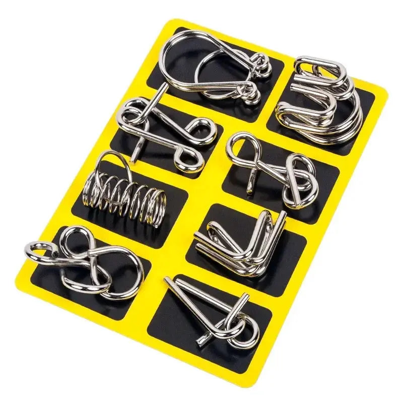 8 Pcs Metal Wire Puzzle Set For Adults IQ Logic Brain Teasers Focus Mind Training Montessori Challenging Puzzles