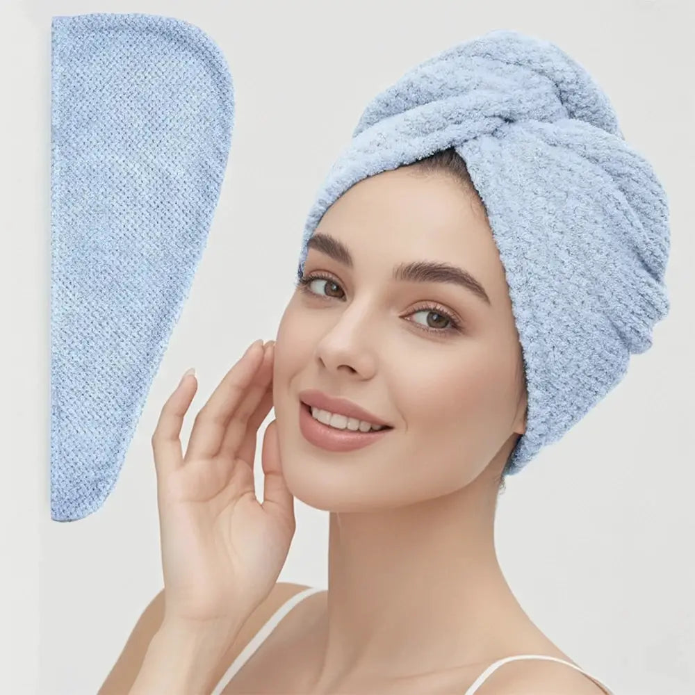 SilkNest Textured Dry Hair Cap Towel Wrap Absorbent Polyester And Polyamide Quick Dry For Secure Coverage