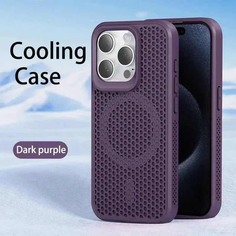 AeroShield Cooling Heat Dissipation Phone Case for iPhone 11 Pro Max to 17 Pro MagSafe Compatible Breathable Hard Back