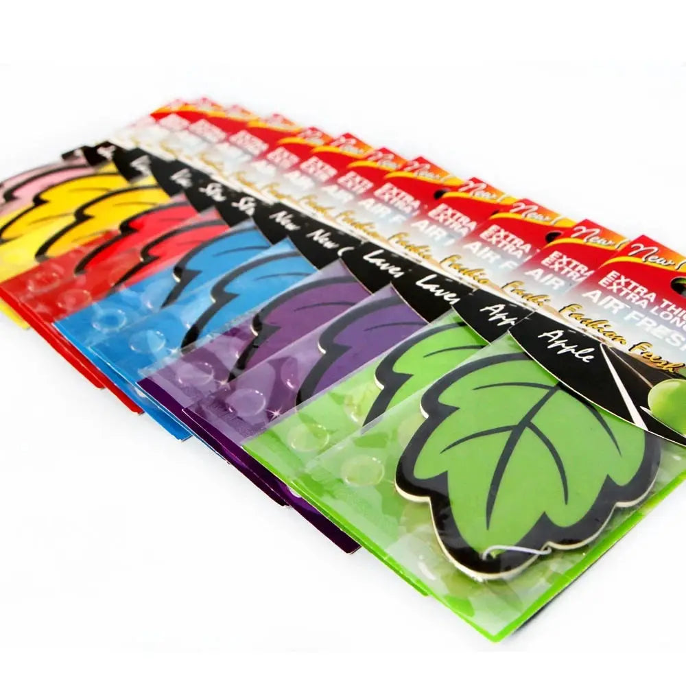 6 Piece Car Air Fresheners Tea Paper Natural Vanilla Perfume Fragrance Leaf Shape Auto Hanging Interior Accessories