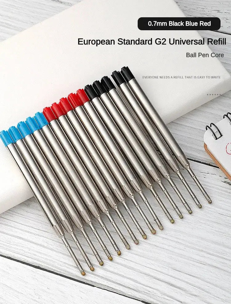 Simples Market ballpoint pen refills set, 20pcs, 0.7mm, blue/red/black caps, Parker/G2 universal, medium point