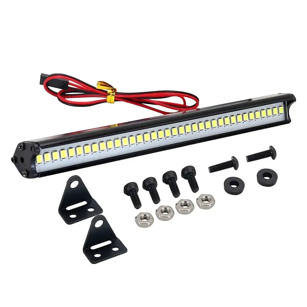 RC Car Roof LED Light Bar 53 to 149 mm Adjustable for One Tenth and One Eighth Scale Crawlers Fits TRX4 And SCX10