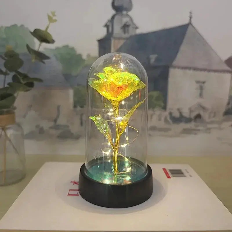 Artificial Rose Flowers With LED Light Eternal Rose Gift For Girlfriend Valentines Day Wedding Decor Christmas Gifts