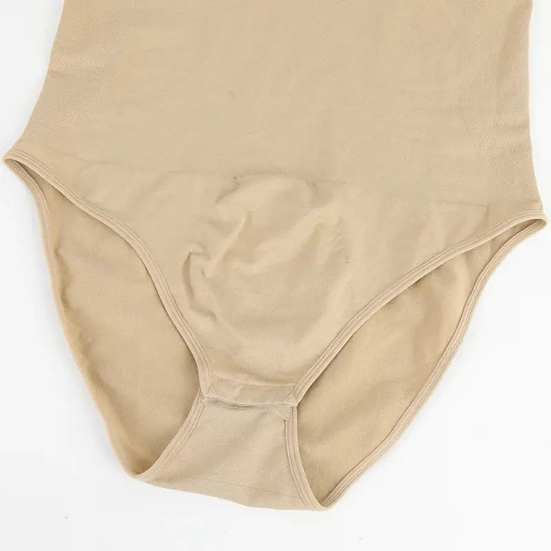 Simples Market men's shapewear bodysuit with tummy control, nude sleeveless full-body shaper with open crotch