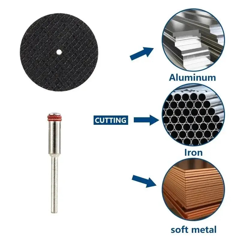 32mm Abrasive Cutting Discs with Mandrels for Dremel Rotary Tool Metal Cutting Set 11 21 54 Pieces