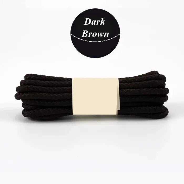 Dark brown round shoelaces, 1 pair for outdoor hiking boots and sneakers