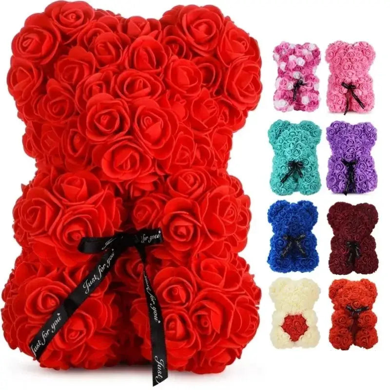 2026 Eternal Rose Teddy Bear Gift With Artificial Flower For 520 Mom Mothers Day Valentines Day Anniversary Decor