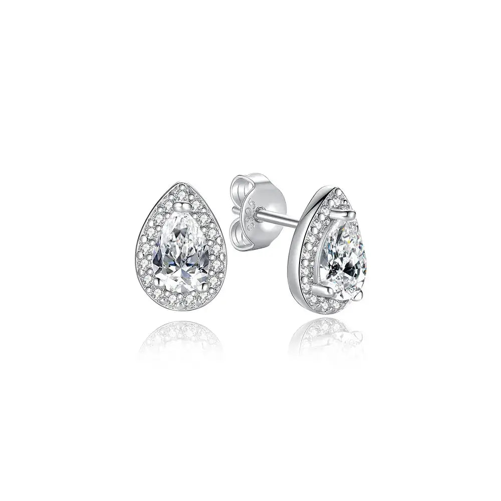 925 Sterling Silver Stud Hoop Earrings For Women Crystal Zircon Rose Gold Crown Heart Infinity Bee Design Jewelry