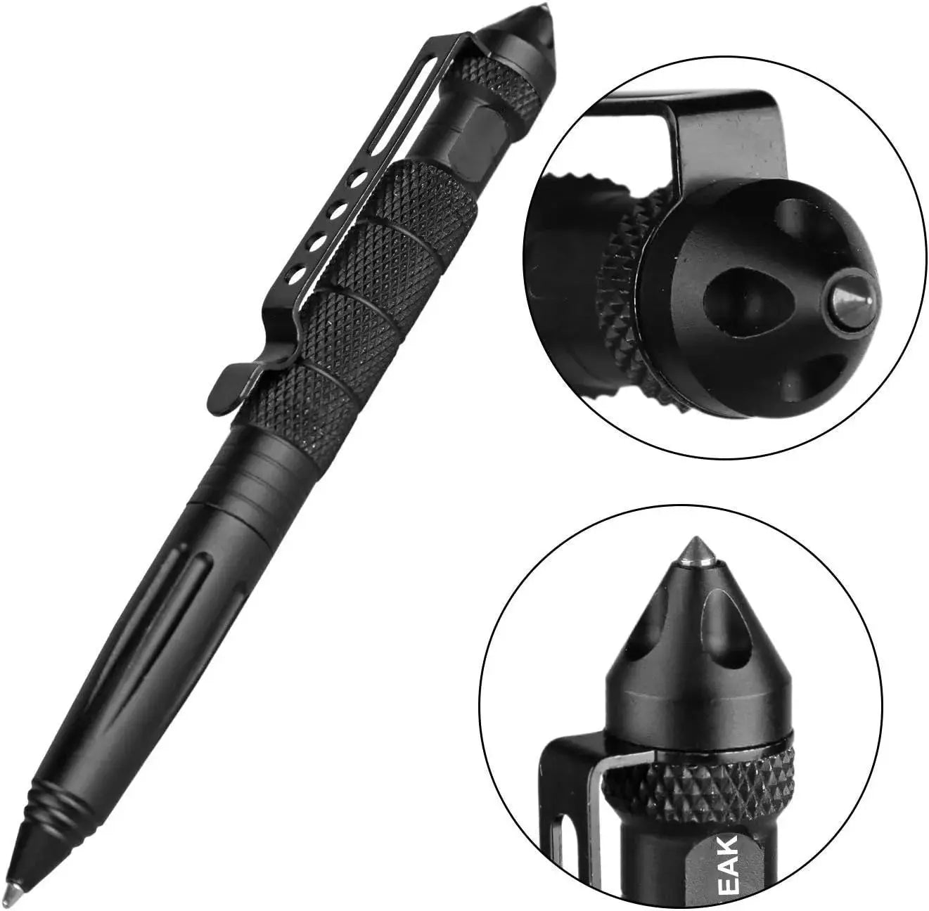 Military Tactical Pen With Tungsten Steel Tip And Glass Breaker For Self Defense And Writing Tool Includes 6 Refills
