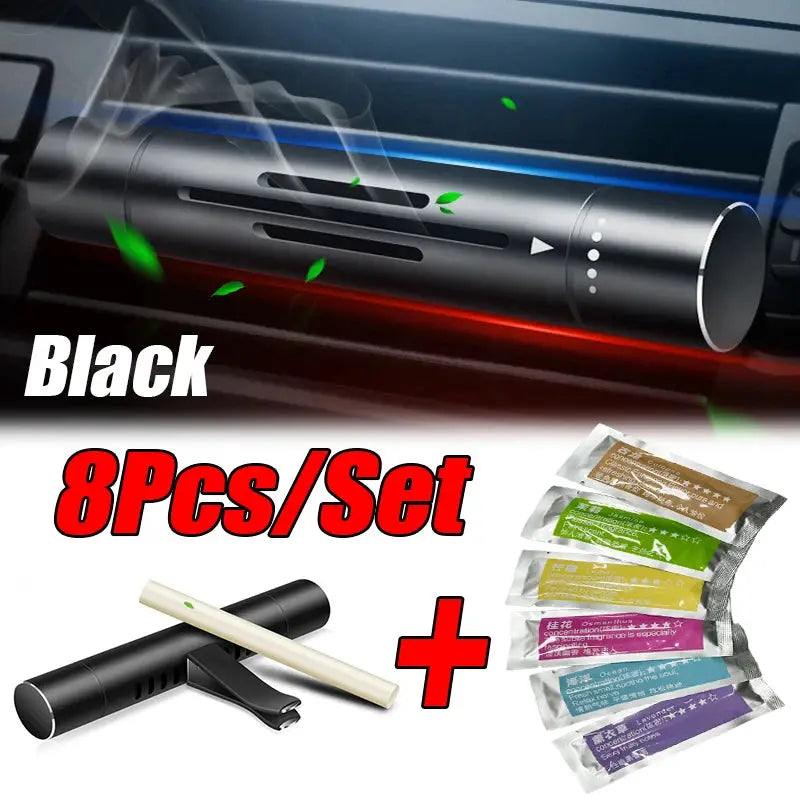 8 Piece Car Air Vent Perfume Set With Aviation Aluminum Alloy Air Fresheners For Auto Interior Aroma Non Toxic