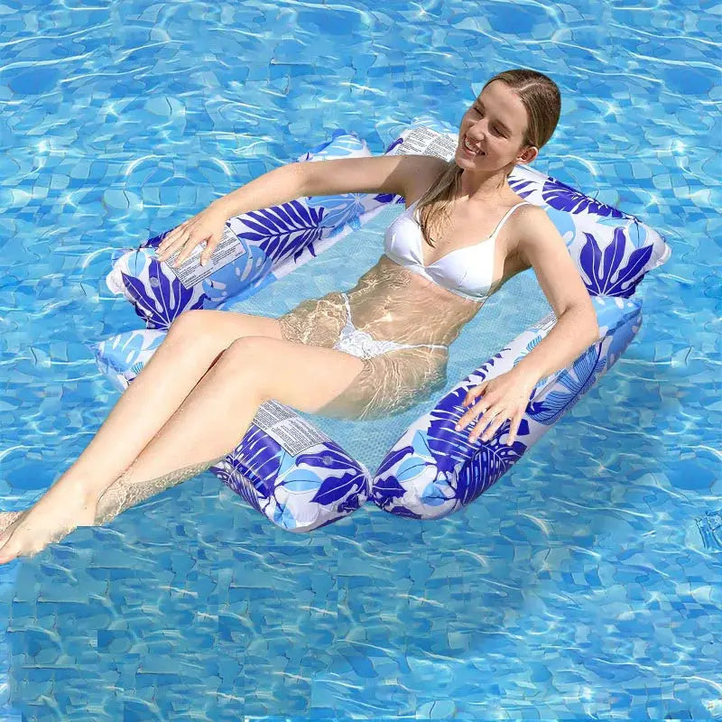 New Water Hammock Recliner Inflatable Floating Mattress For Pool Lake Ocean Relaxation And Pool Party Toy Swim Ring