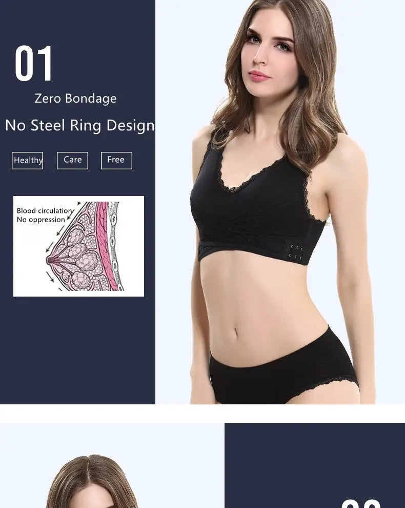 Lace bralette sports bra in black by Simples Market with side buckle closure