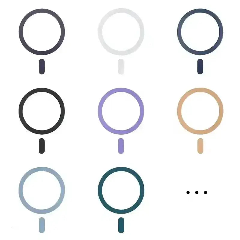 Metal plate sticker ring set with 9 color options for MagSafe wireless chargers and car mounts