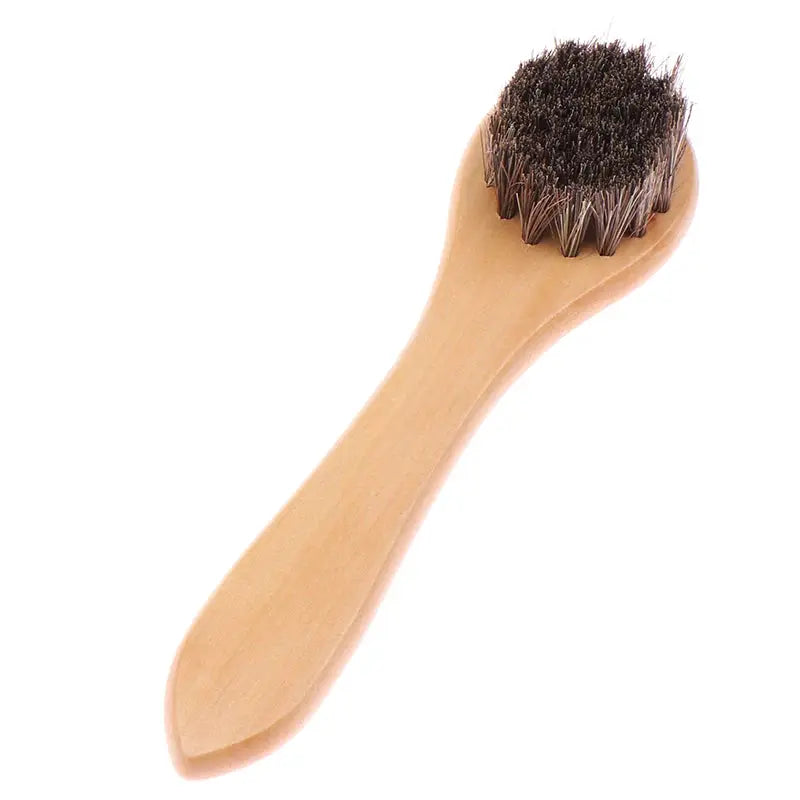Jetting Horsehair Shoe Cleaning Brush With Wood Handle for Leather Shoes Polishing and Care
