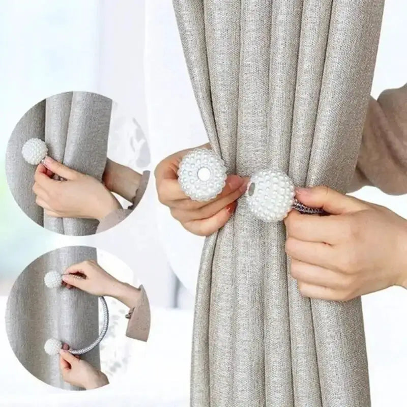 Pearl Magnetic Curtain Clips Tie Back Buckles European Style Curtain Holdbacks No Drill Easy Install
