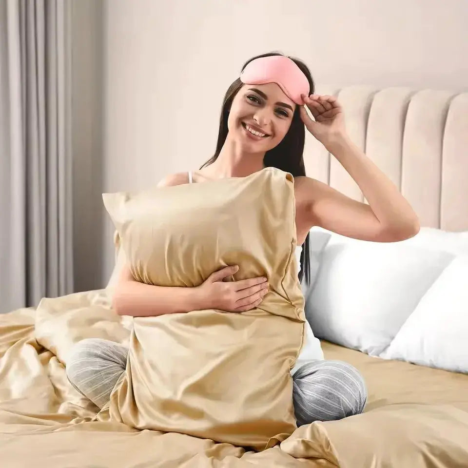 1PC satin pillowcase for hair, beige satin pillow cover, silky soft