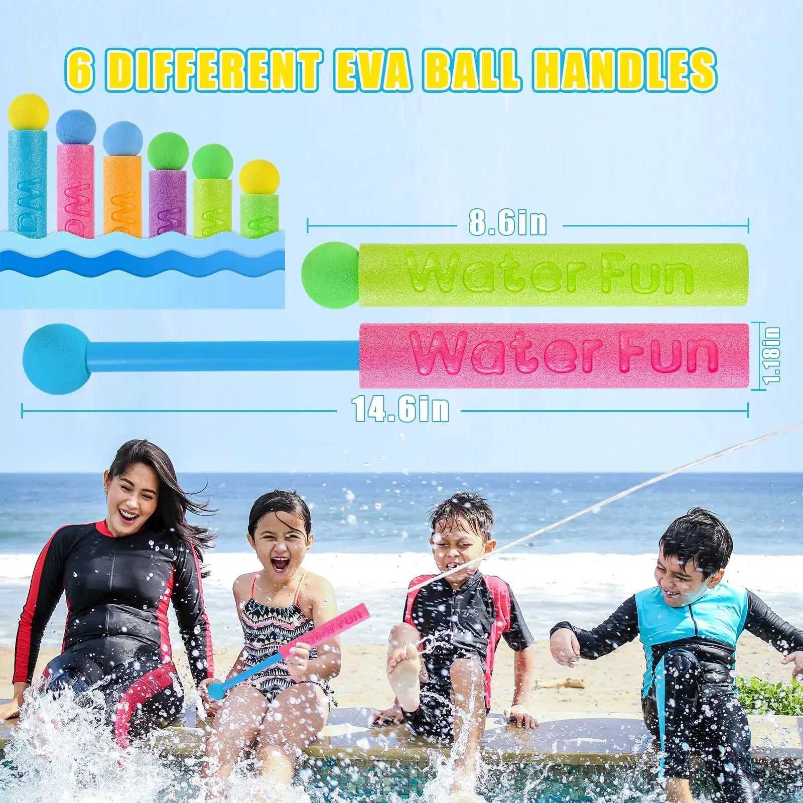 10 Pack Water Guns for Kids Summer Foam Water Gun Toys Squirter Soaker Blaster for Pool Beach Games