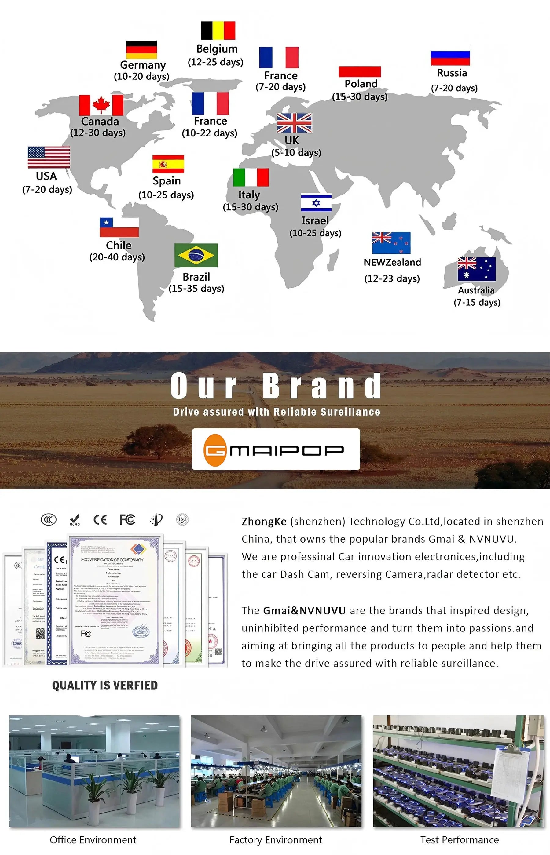 1080P WiFi dual-camera car dash cam (front & interior) with IR night vision, loop recording, wide-angle Simples Market