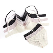 Summer Lace Embroidery Lingerie Set Breathable Push Up Bra Briefs