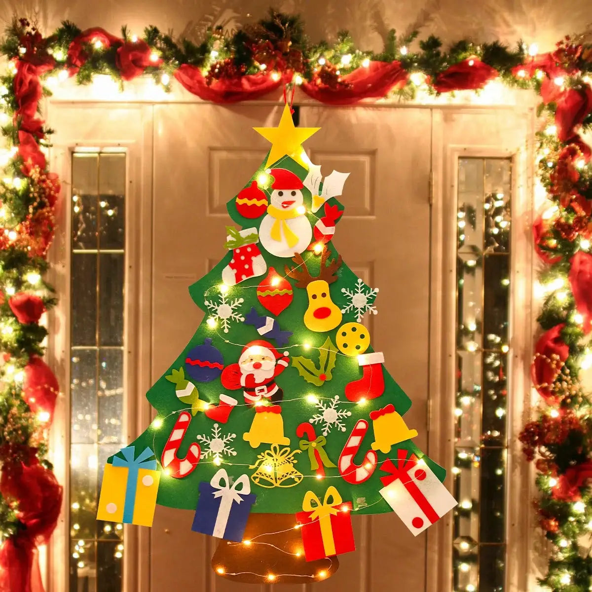 DIY Felt Christmas Tree Decoration Kit For Home Decor Xmas Navidad Noel 2025 Santa Claus Gift For Kids