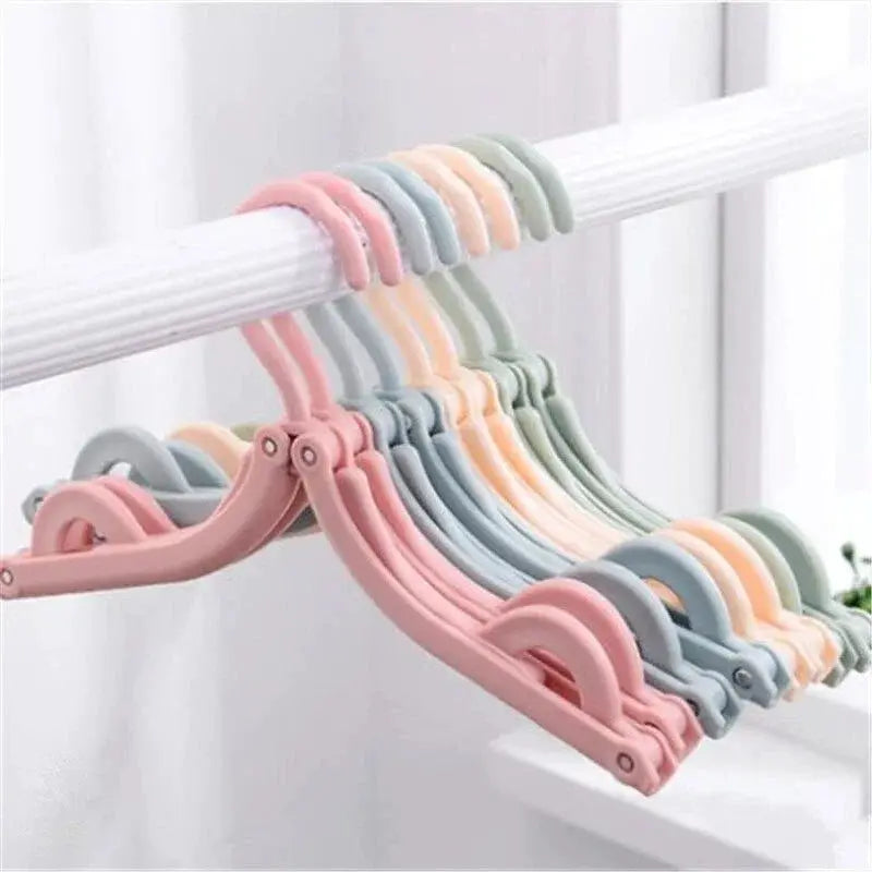 Simples Market pastel foldable portable clothes hangers set, multicolor, 5/10 pcs for travel and home use