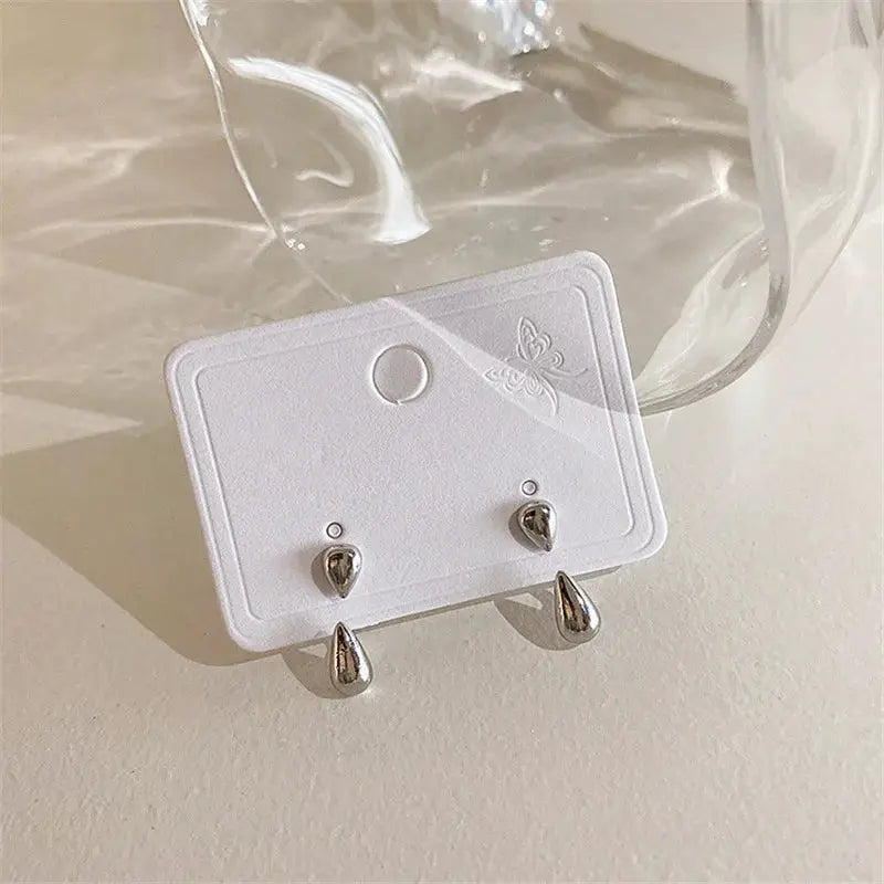 Minimalist Water Drop Earrings For Women Compact Glossy Ear Stud Fashion Jewelry Accessories