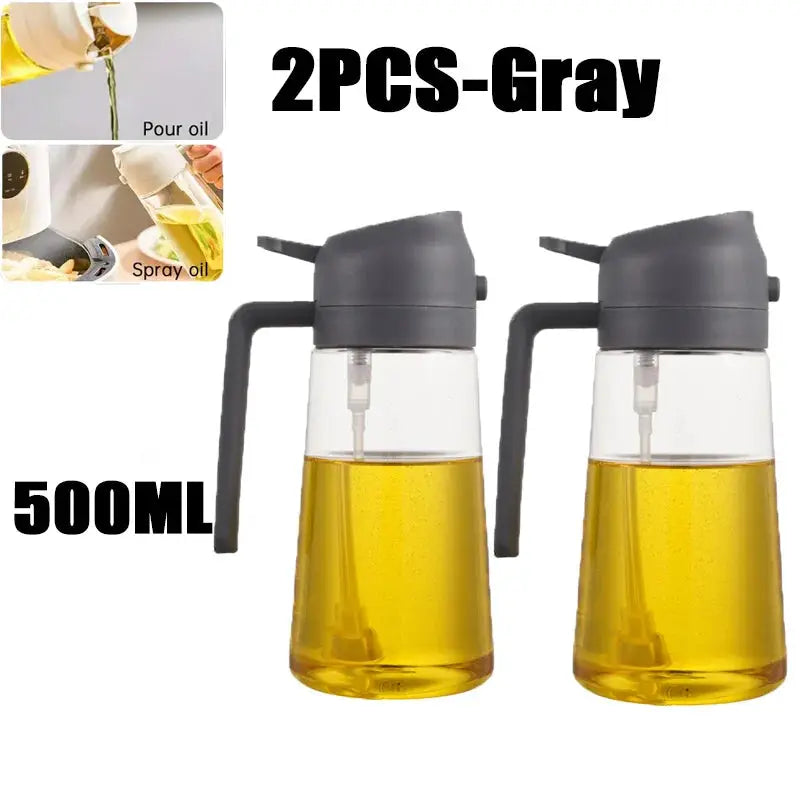 2 In 1 500ml Plastic Kitchen Oil Sprayer Bottle For Olive Oil Dispenser BBQ Baking Roasting