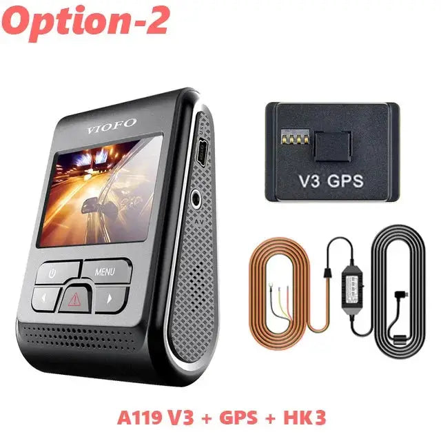 VIOFO A119 V3 dash cam kit with GPS module and cables