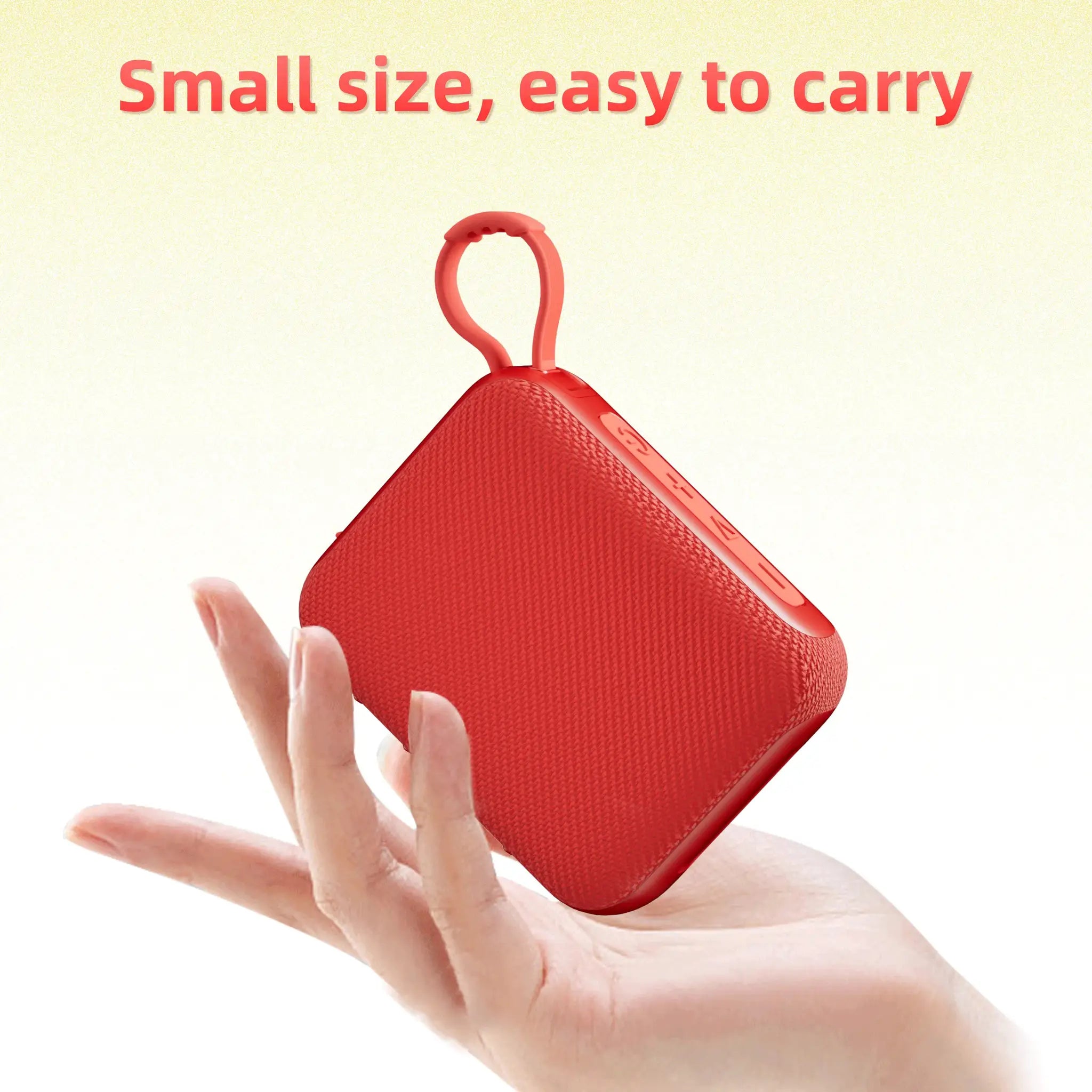 Simples Market G04 Bluetooth 5.4 portable speaker, red fabric cover, compact handheld