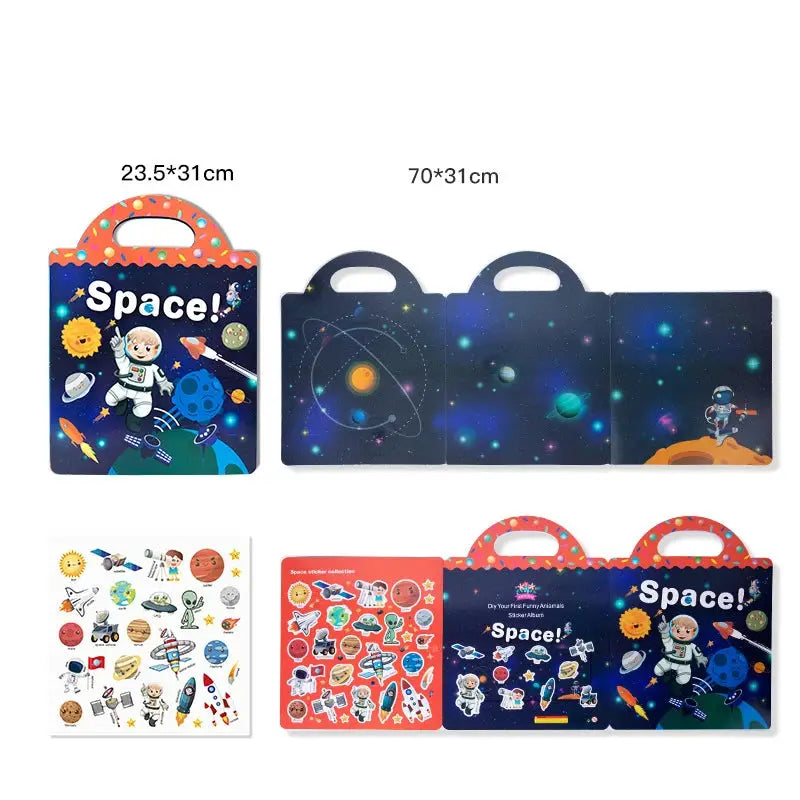 Reusable Cartoon Sticker Book for Kids DIY Puzzle Game Educational Learning Toy Ages 2 to 4 Gifts