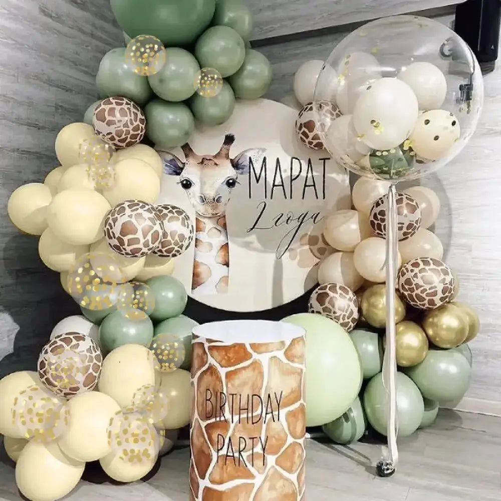 Jungle Animal Themed Latex Balloons Set For Birthday Party Decoration Baby Shower And Event Celebration