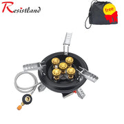 Camping Gas Stove High Pressure 16000W Hiking Burner with Piezo Ignition BRS201 Windshield Butane Stove for Travel
